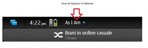 Ecco il tasto Opzioni in Maemo