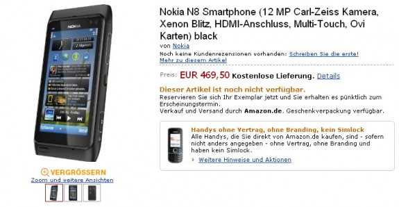 Nokia N8 in preordine su Amazon.de