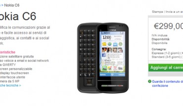 Il Nokia C6 disponibile sul Nokia Online Shop