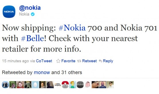 Nokia 700 e 701: partite le spedizioni