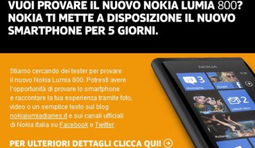 Riaprono le selezioni per diventare Tester del Nokia Lumia 800