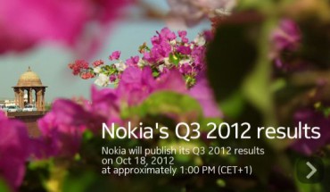 Nokia pubblicherà i risultati finanziari del Q3 2012 il 18 ottobre
