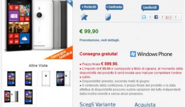 Nokia Lumia 925, al via le prenotazioni su nstore.it (prezzo 599 Euro)